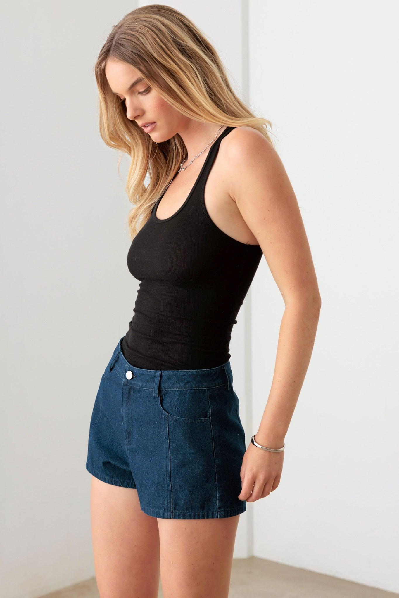 Low Rise Two Pocket Denim Shorts - Tasha Apparel Wholesale