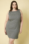 Plus Size Classic Chevron Sleeveless Sheath Mini Dress