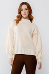 Cream Knit Crew Neck Long Sleeve Sweater/2-2-2