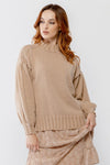 Mocha Knit Crew Neck Long Sleeve Sweater/2-1-2