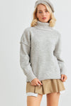 Heather Grey Knit Turtle Neck Long Sleeve Sweater /2-2-2