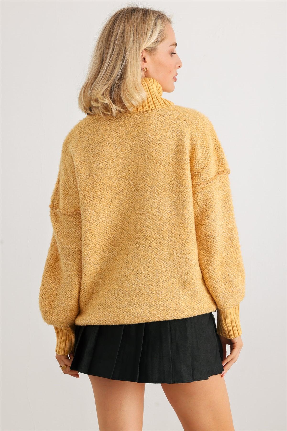 Honey Knit Turtle Neck Long Sleeve Sweater /1-2-2