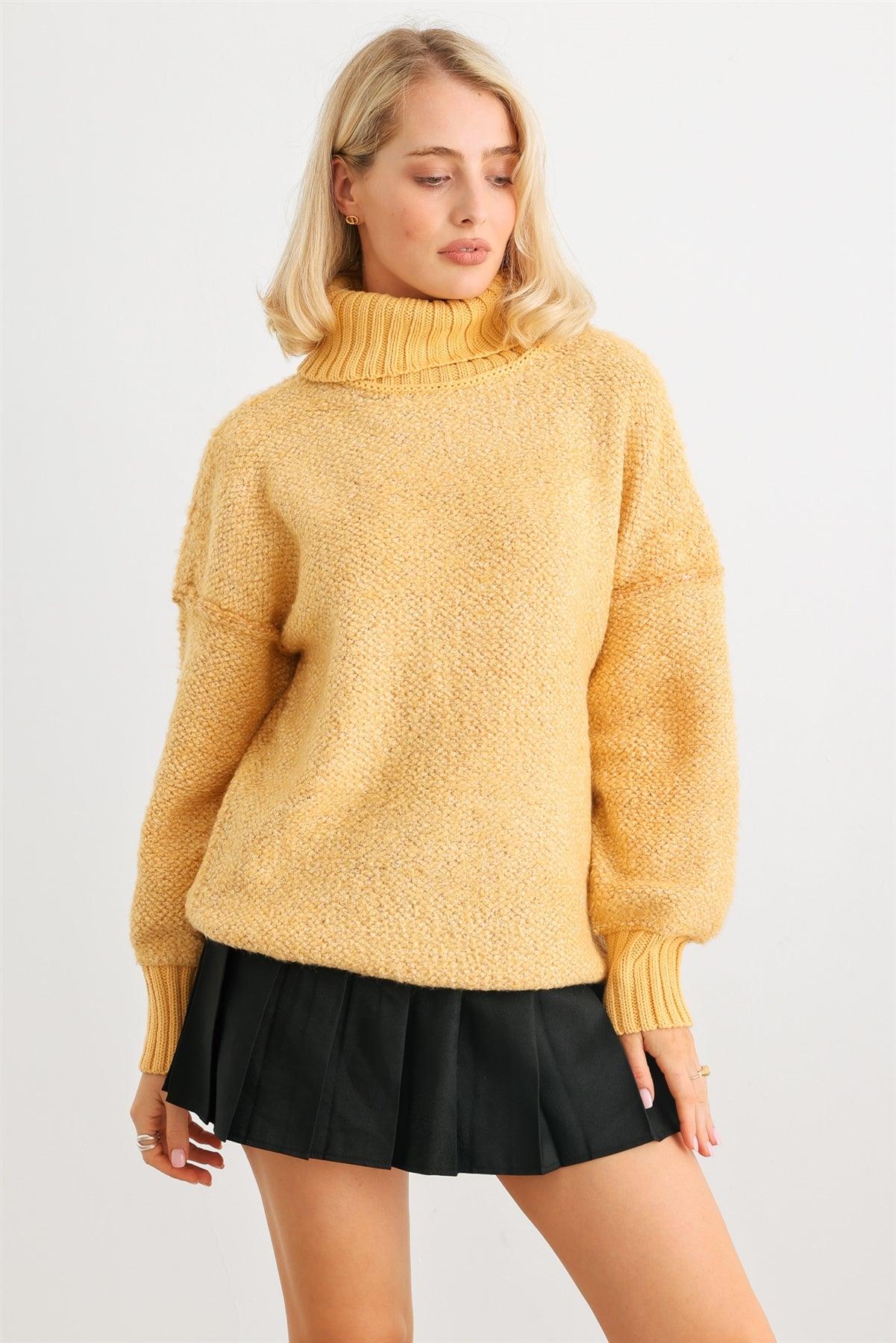 Honey Knit Turtle Neck Long Sleeve Sweater /2-2-2