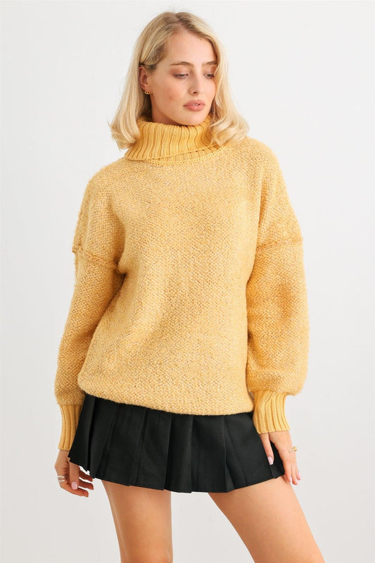 Honey Knit Turtle Neck Long Sleeve Sweater /2-2-2