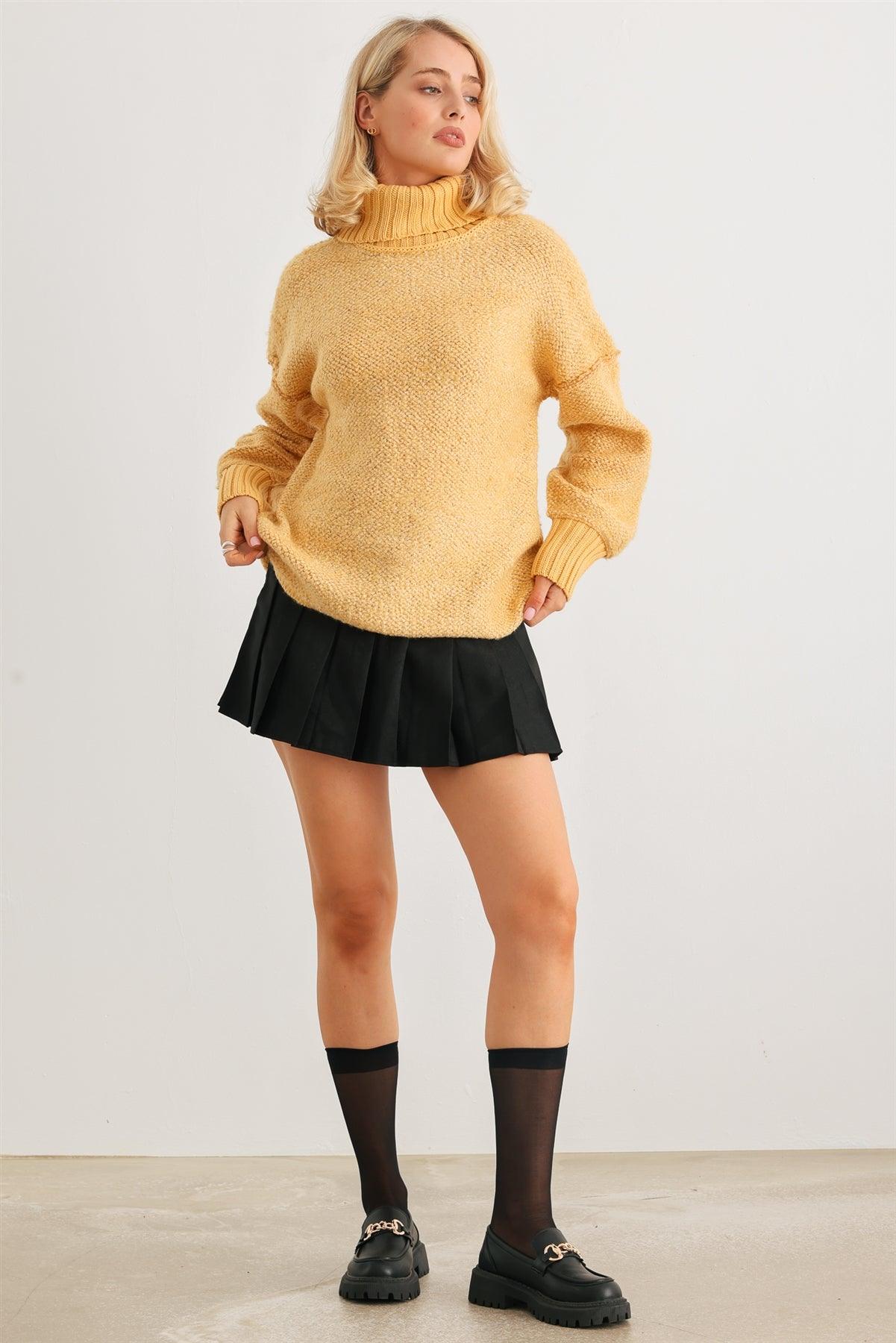 Honey Knit Turtle Neck Long Sleeve Sweater /2-2-2