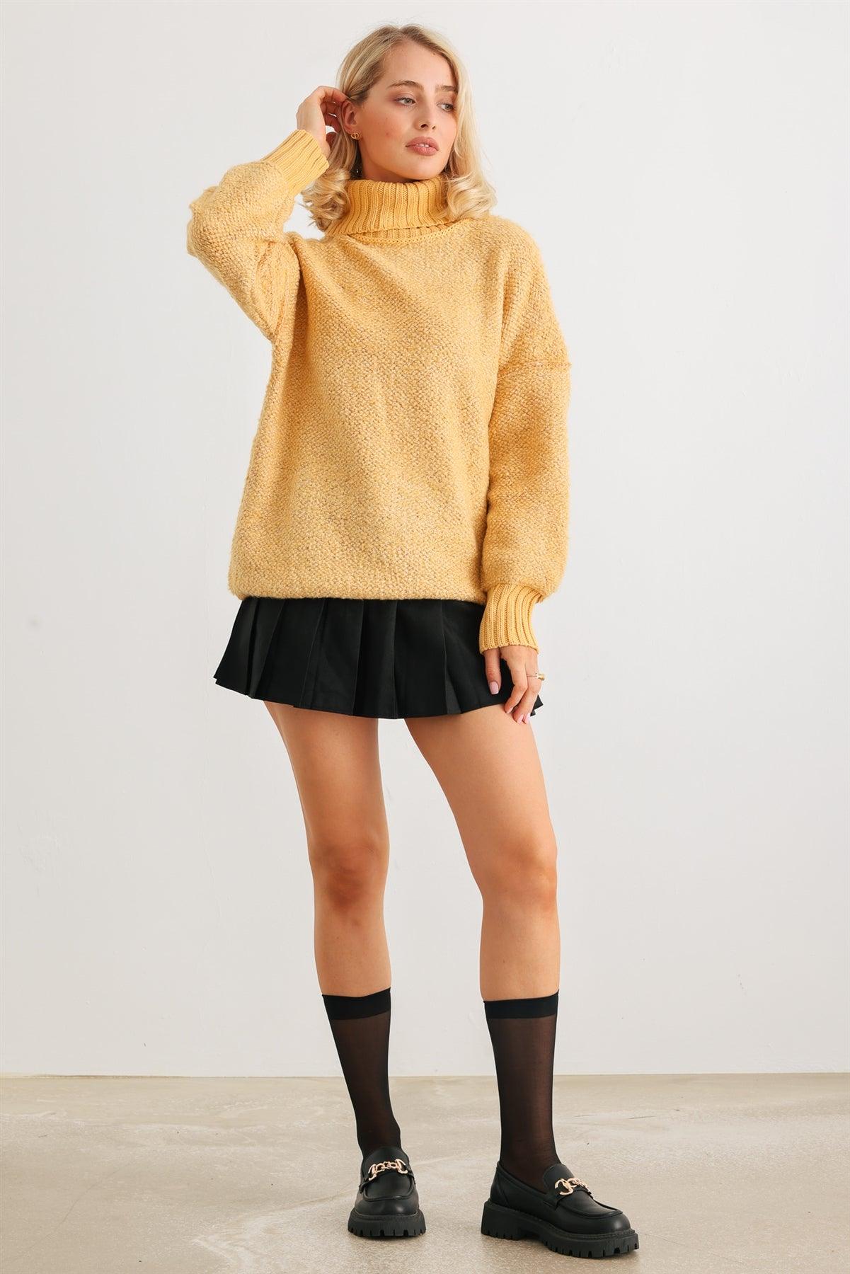 Honey Knit Turtle Neck Long Sleeve Sweater /2-2-2