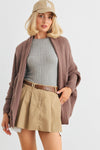 Cocoa Knit Batwing Sleeve Open Front Cardigan /2-2-2