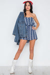 Navy Bandana Print Strapless Flounce Romper /3-2-1