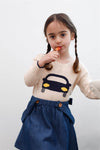 Girls Taupe Knit Contrast Front Car Print Sweater /2-4