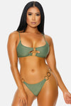 Sage Saint Lucia Gold Multi Ring Bikini Swimwear 2 Piece Set