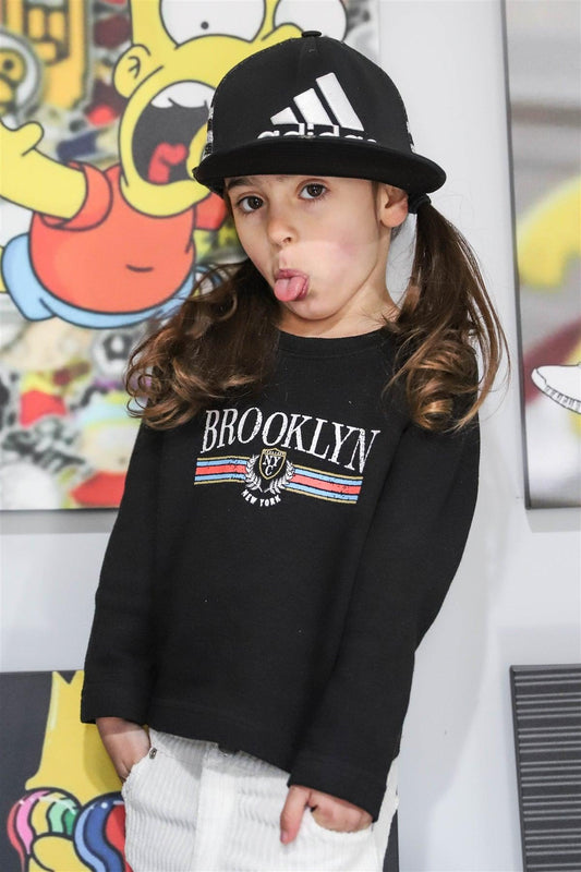 Girls Black "Brooklyn" Long Sleeve Sweater /1-2-2-1