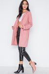 Dark Blush Solid Long Sleeve Longline Jacket /2-3-2