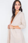 Sand Solid Long Sleeve Longline Jacket /2-3-1