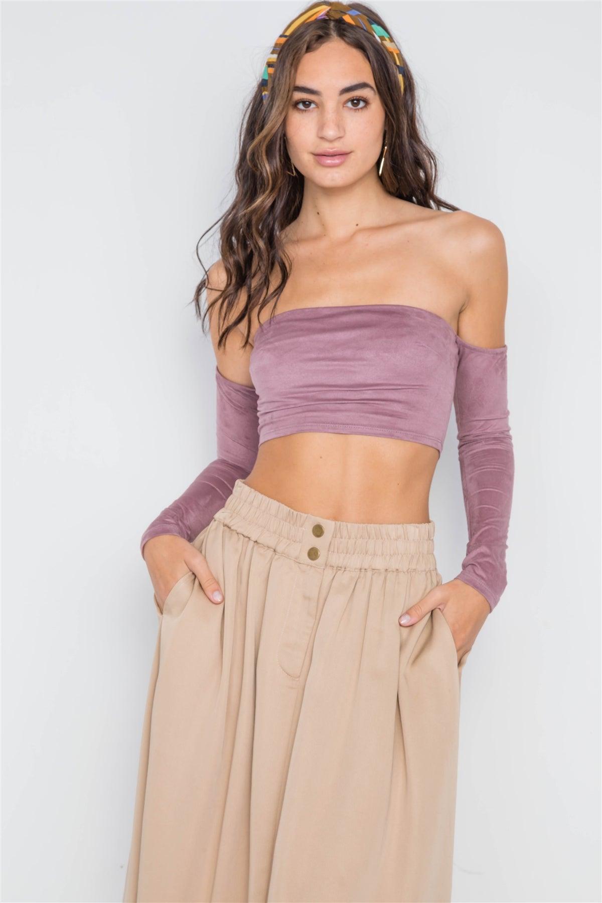 Khaki High-Waist Solid Midi Skirt  /1-1-3-1