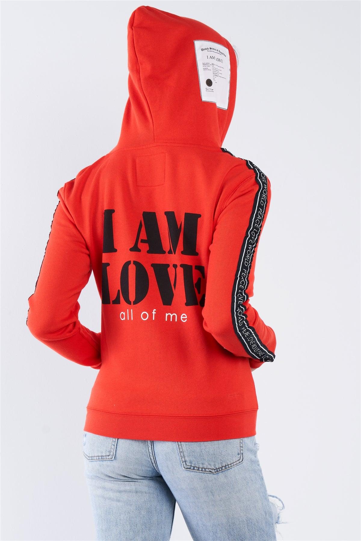 Apple Red "I Am Love, All Of Me" Long Sleeve Hoodie /1-2-1