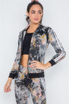 Black Mesh Multi Active Two Piece Legging Jacket Set /5