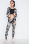 Black Mesh Multi Active Two Piece Legging Jacket Set /6