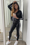 Black White Contrast Trim Set Jacket Leggings /3-2