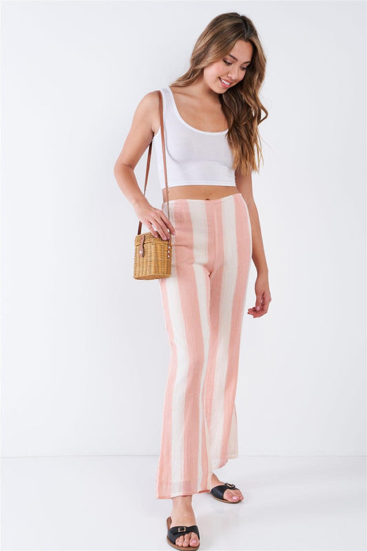 Canyon Sunset Stripped Linen Palazzo Pants