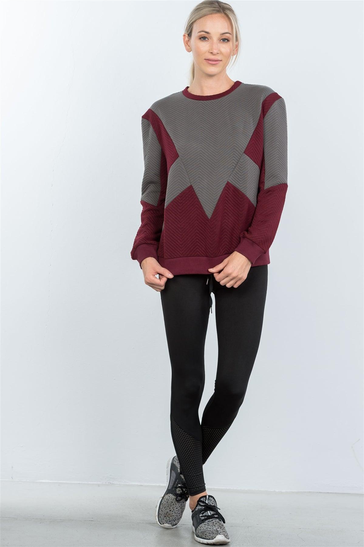 Wine Chevron Texture Pattern Sweater / 2-2-2