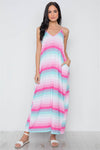 Pink Multi Stripe Cami Maxi Dress