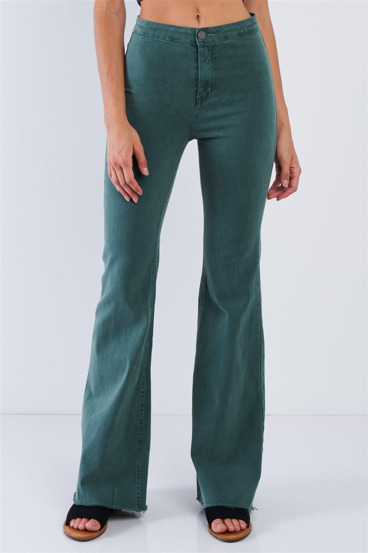 Olive High Waisted Bell Bottom Pants /3-2-1