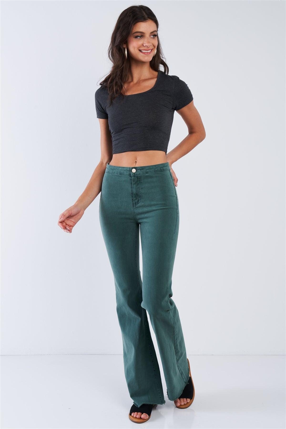 Olive High Waisted Bell Bottom Pants /3-2-1