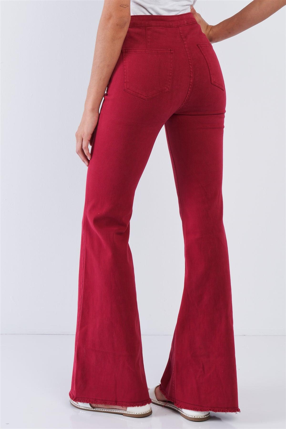 Red High Waisted Bell Bottom Pants /9-5-3