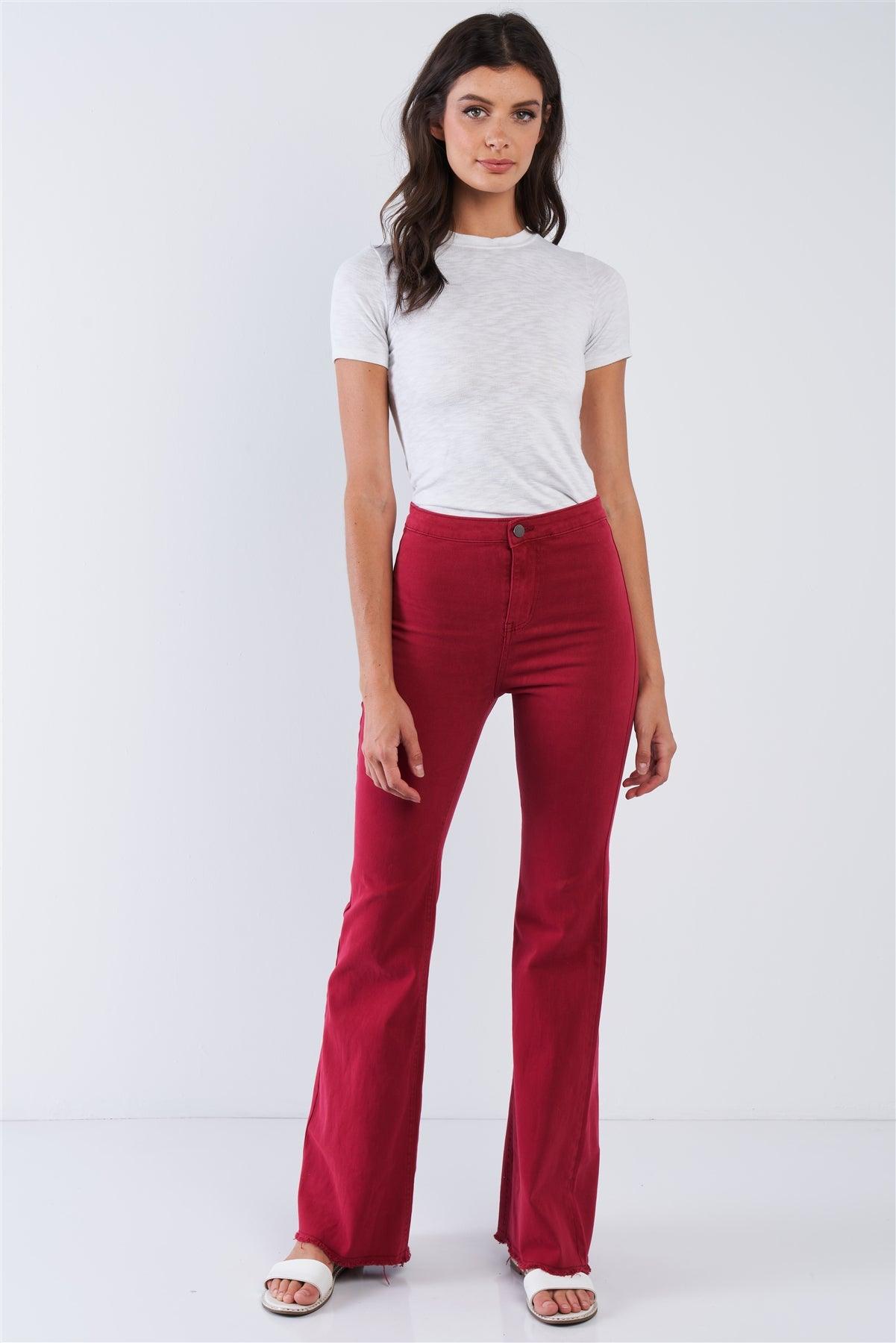 Red High Waisted Bell Bottom Pants /9-5-3