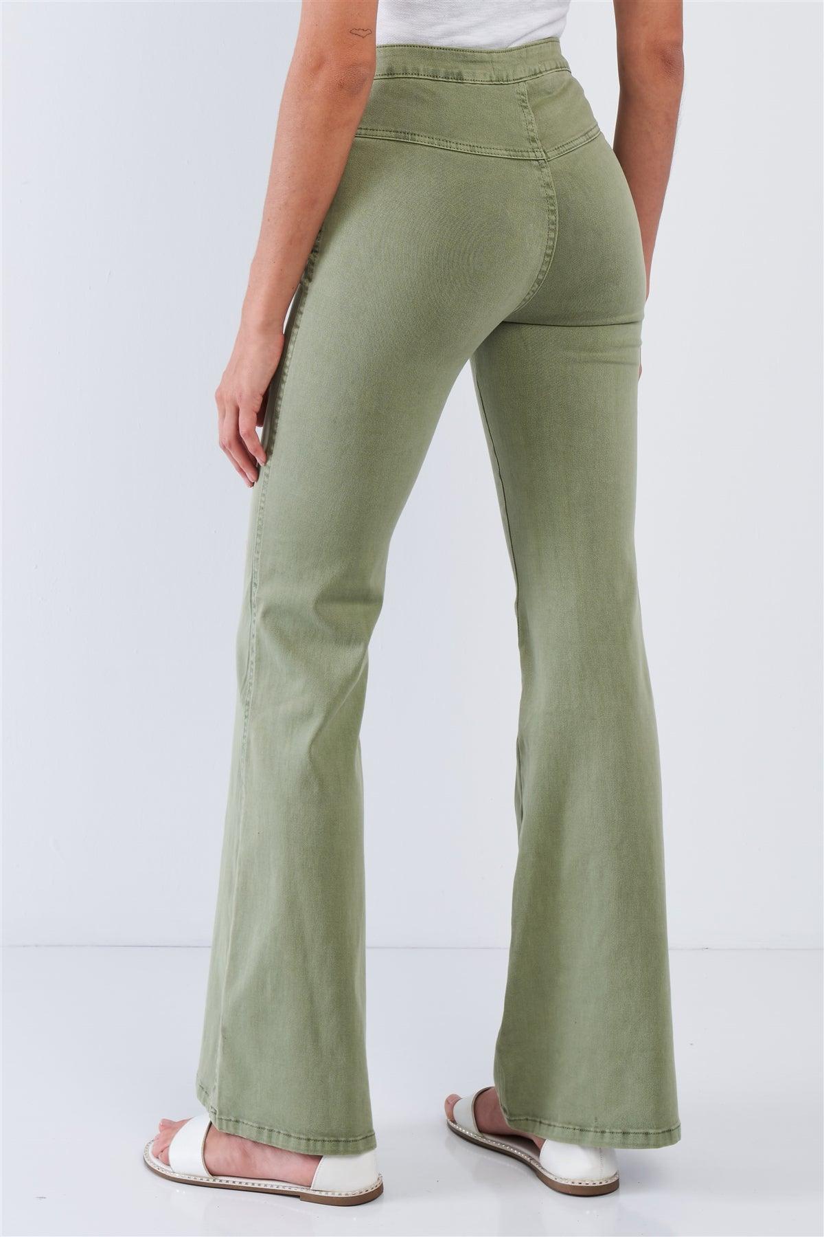 Deep Sage High Waisted Bell Bottom Pants /6-4-2