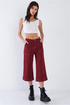 Red Bean Wide Leg Denim Gaucho Jeans /3-2-1