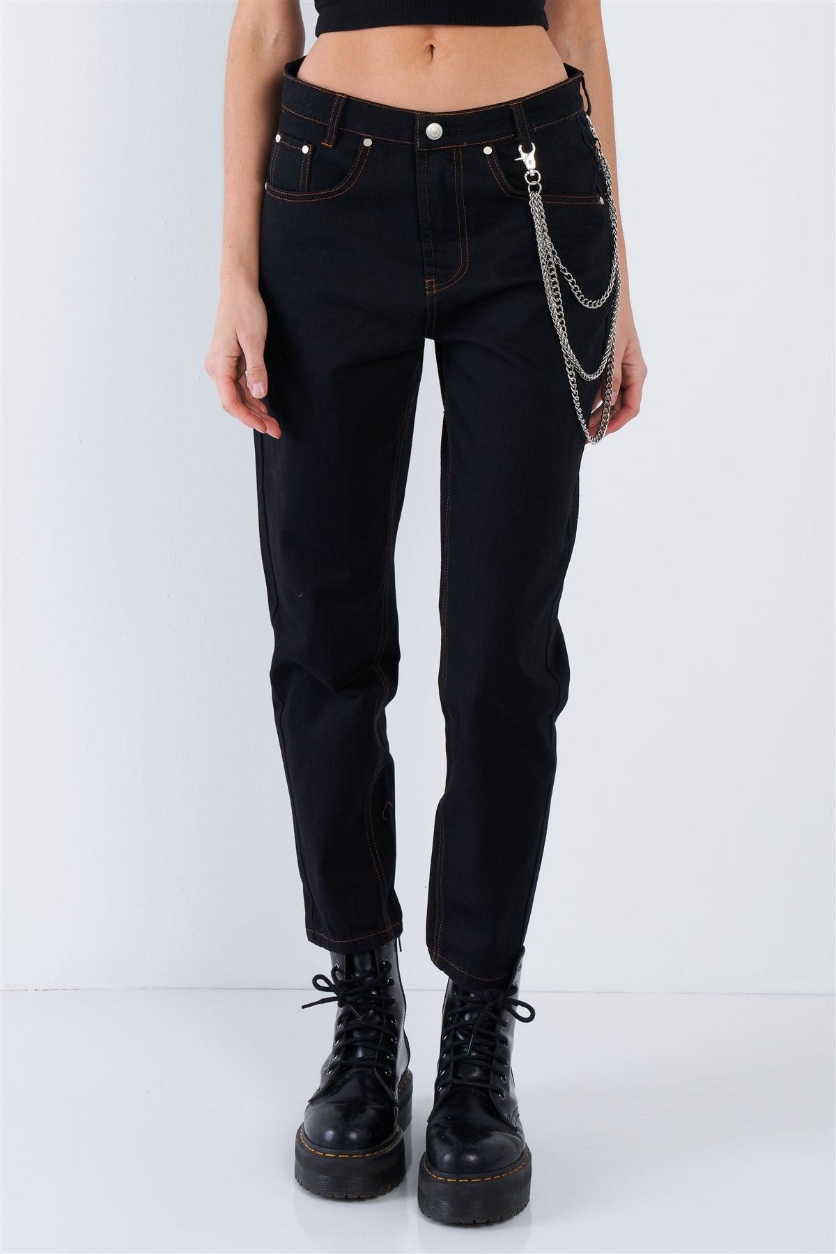 Black Casual Denim Boot Cut Jeans  /3-2-1