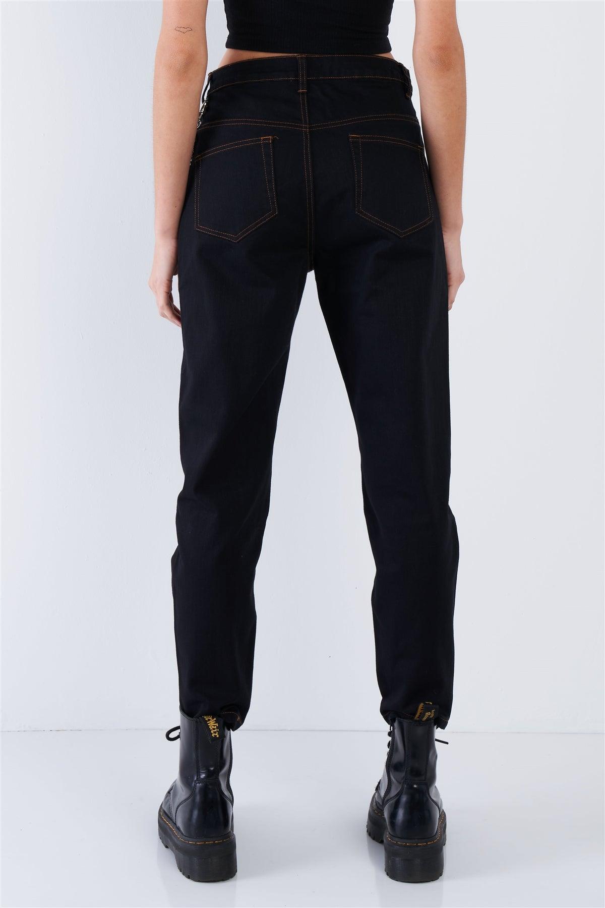 Black Casual Denim Boot Cut Jeans  /3-2-1