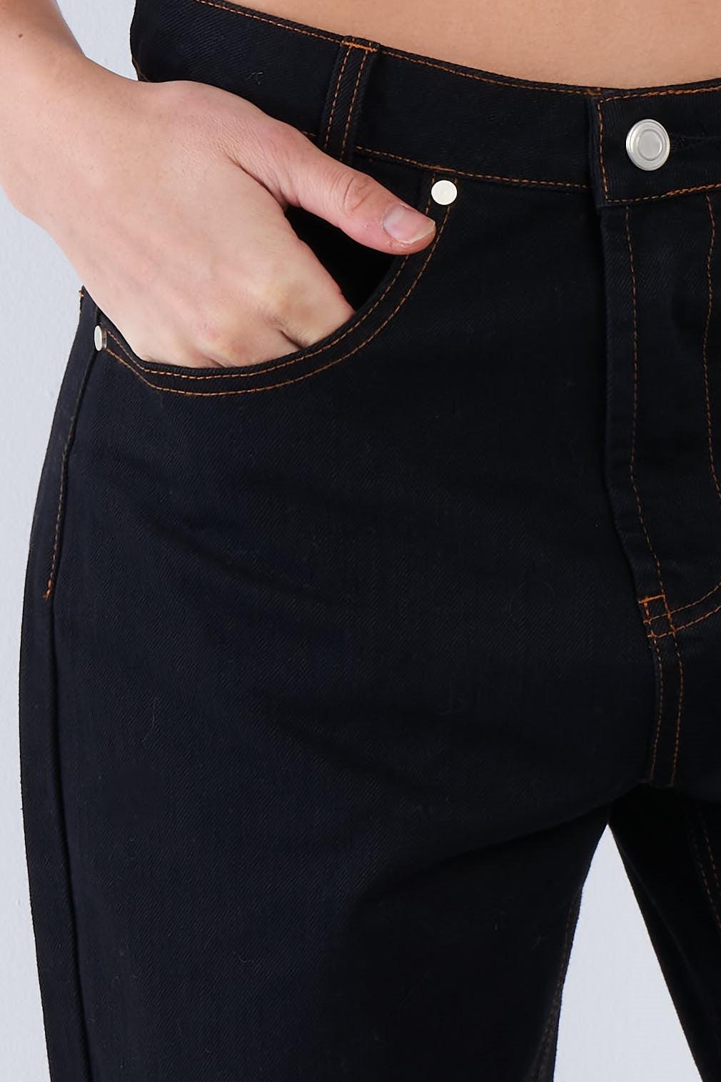 Black Casual Denim Boot Cut Jeans  /3-2-1