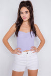 Lavender Ribbed V-Neck Basic Chic Tank Top /1-2-1