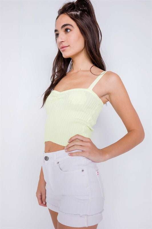 Lemonade Ribbed V-Neck Basic Chic Tank Top  /3-2-1