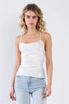 Off-White Silk Criss-Cross Open Back Retro Chic Top /3-2-1