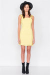 Lemon Yellow Vibrant Frill Trim Casual Summer Mini Dress /3-2-1