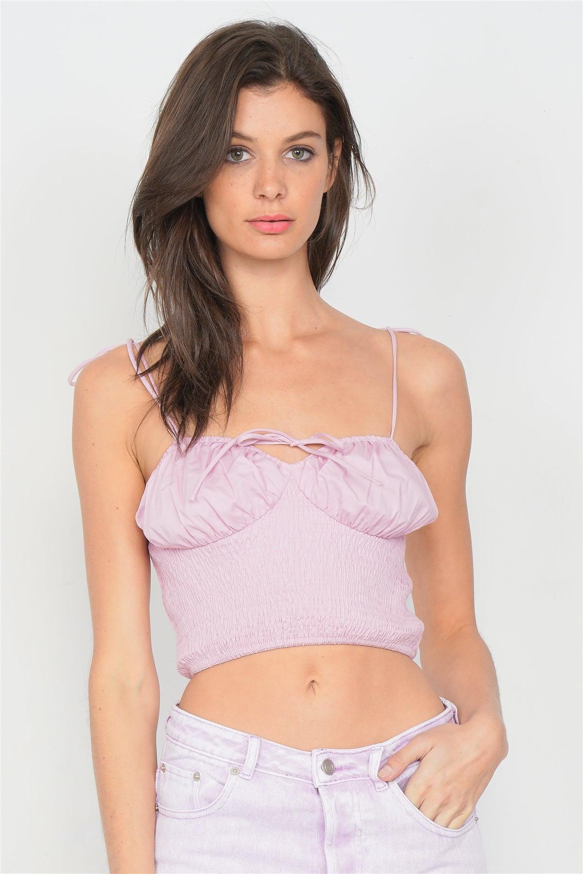 Pink Ruched Bustier Elasticized Crop Top /3-2-1