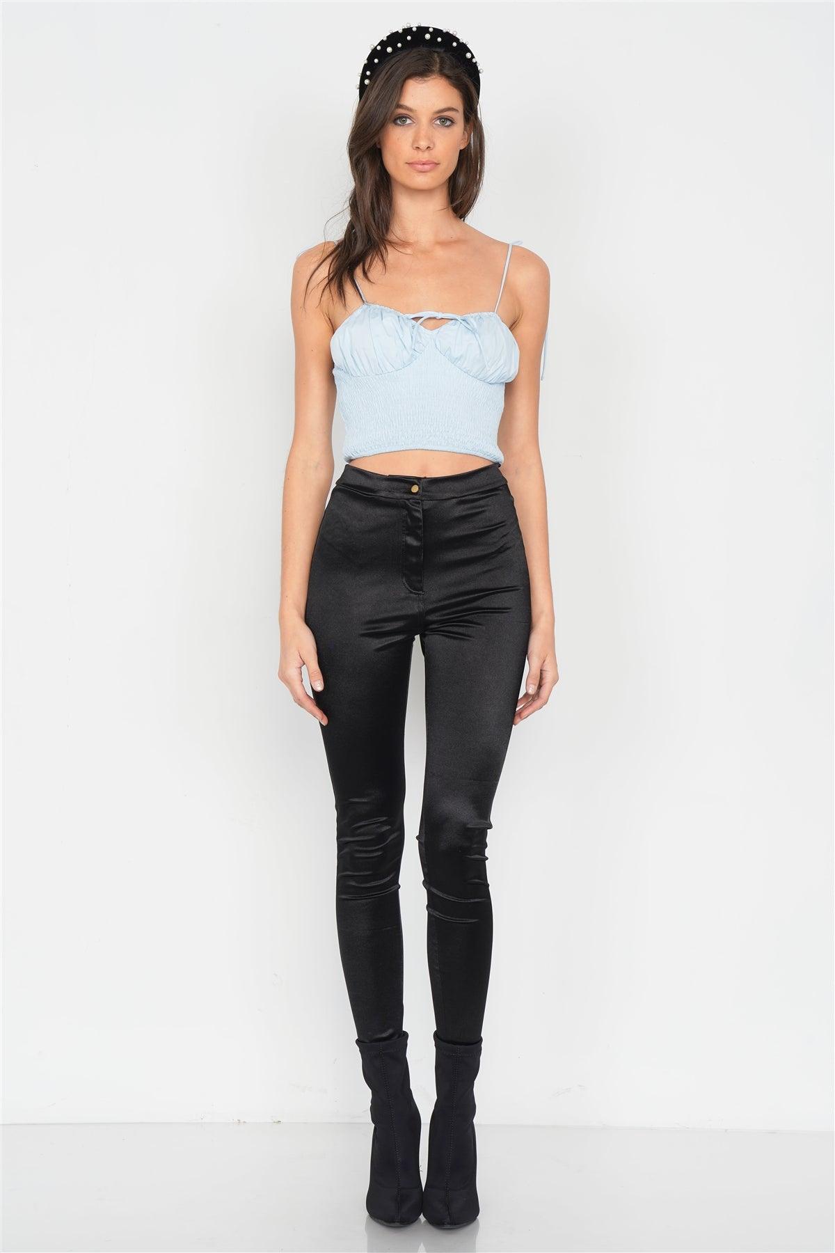 Sky Ruched Bustier Elasticized Crop Top /3-2-1