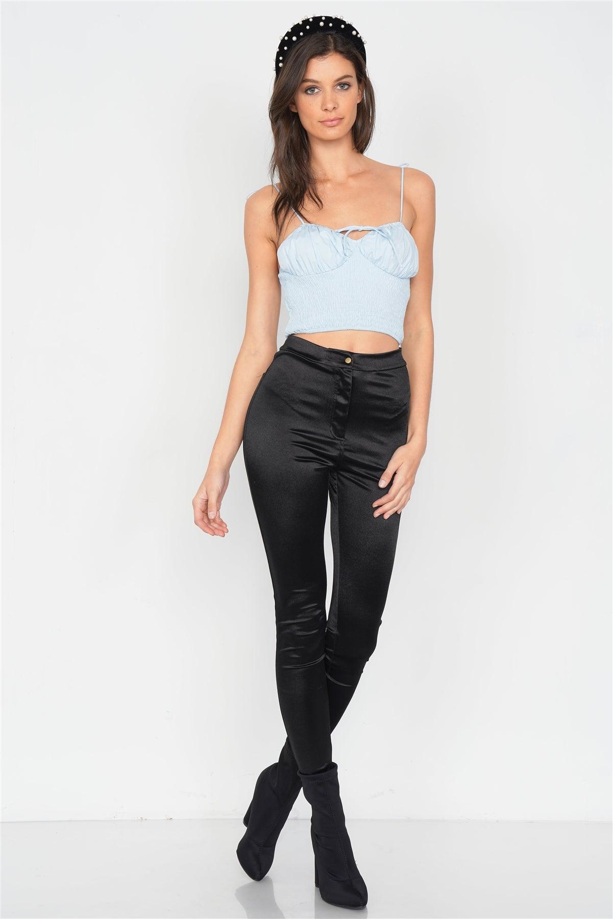 Sky Ruched Bustier Elasticized Crop Top /3-2-1