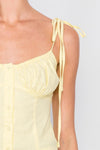 Yellow Bustier Button Down Crop Top /4-2-1