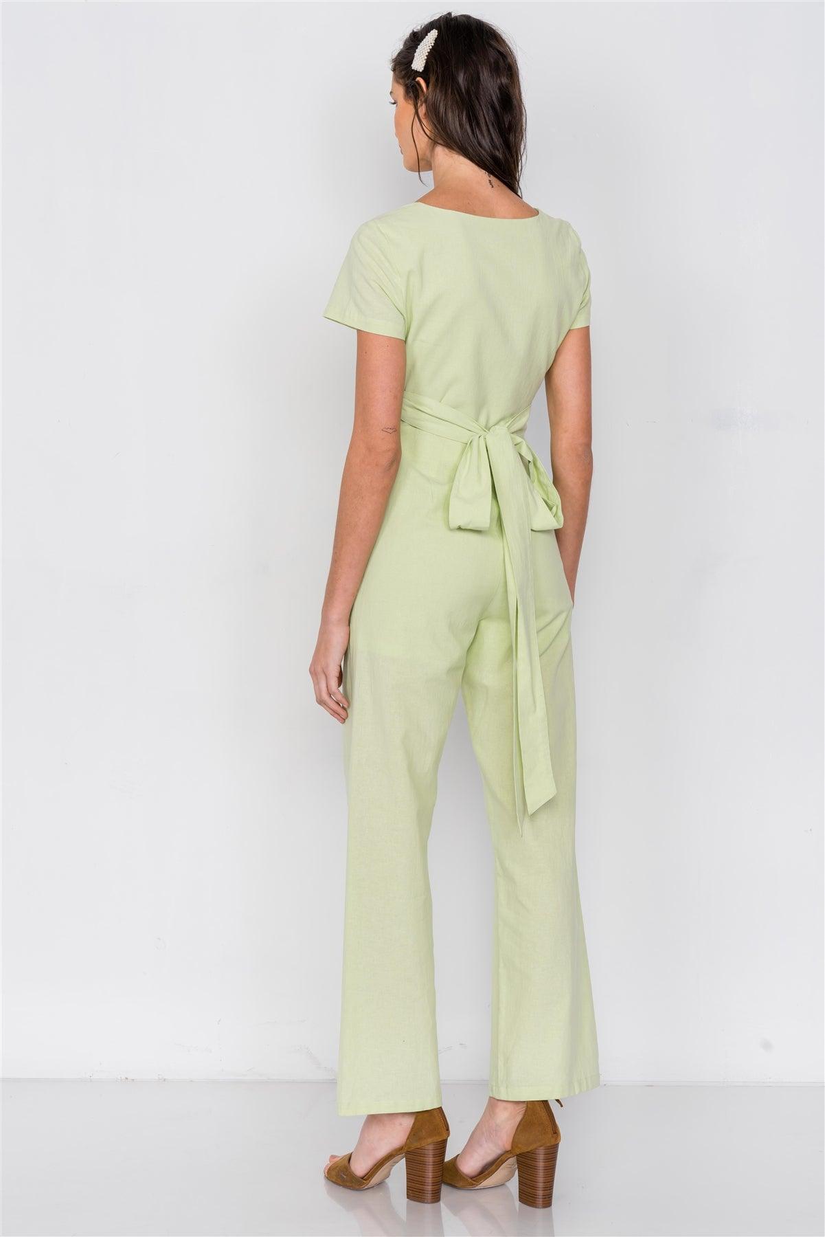 Melon Casual Center Cut Out Wrap Wide Leg Jumpsuit /2-1-1