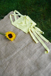 Yellow Lace-Up Open Back Sleeveless Crop Top /3-2-1