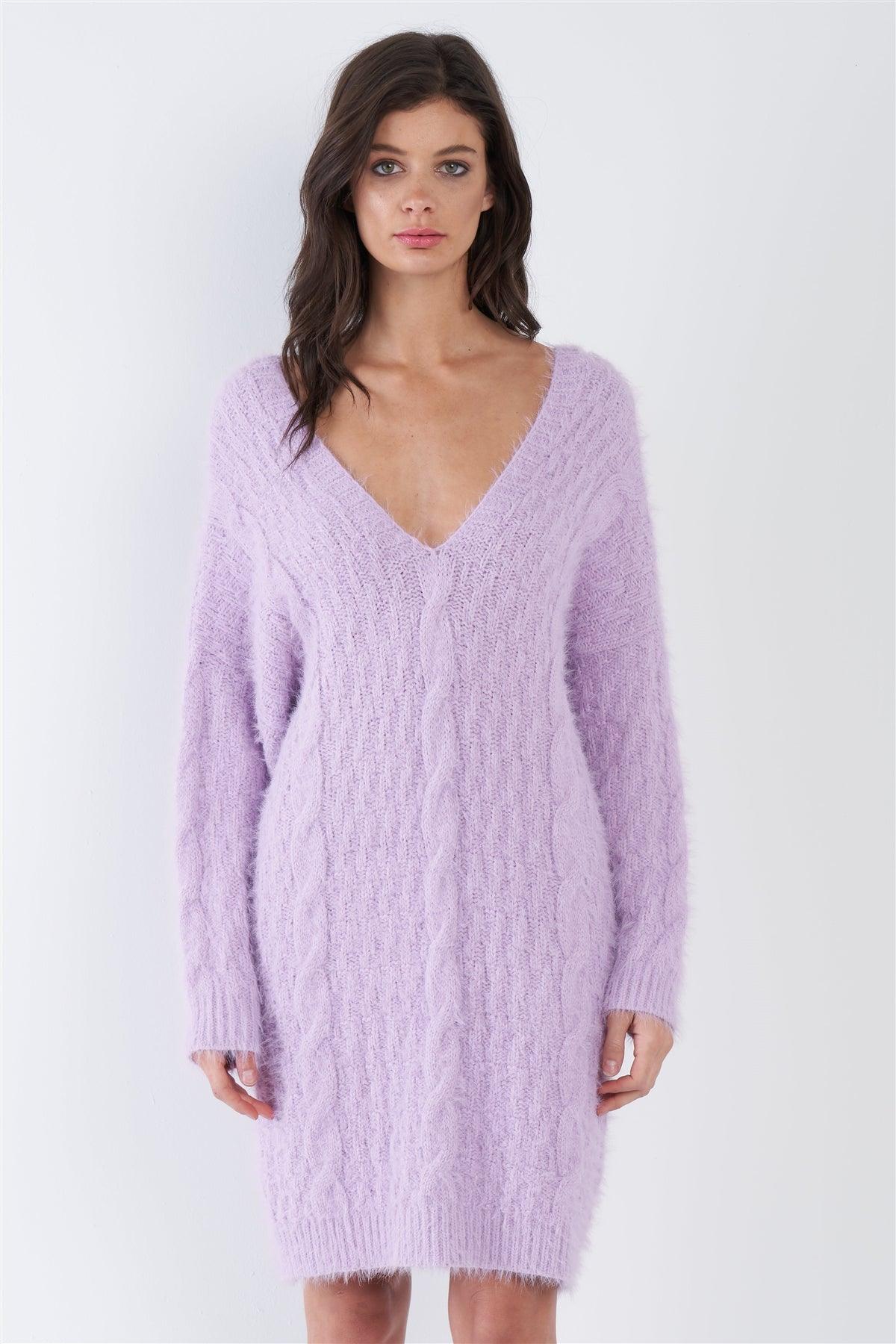 Purple Fuzzy Sweater Dress /3-2-1