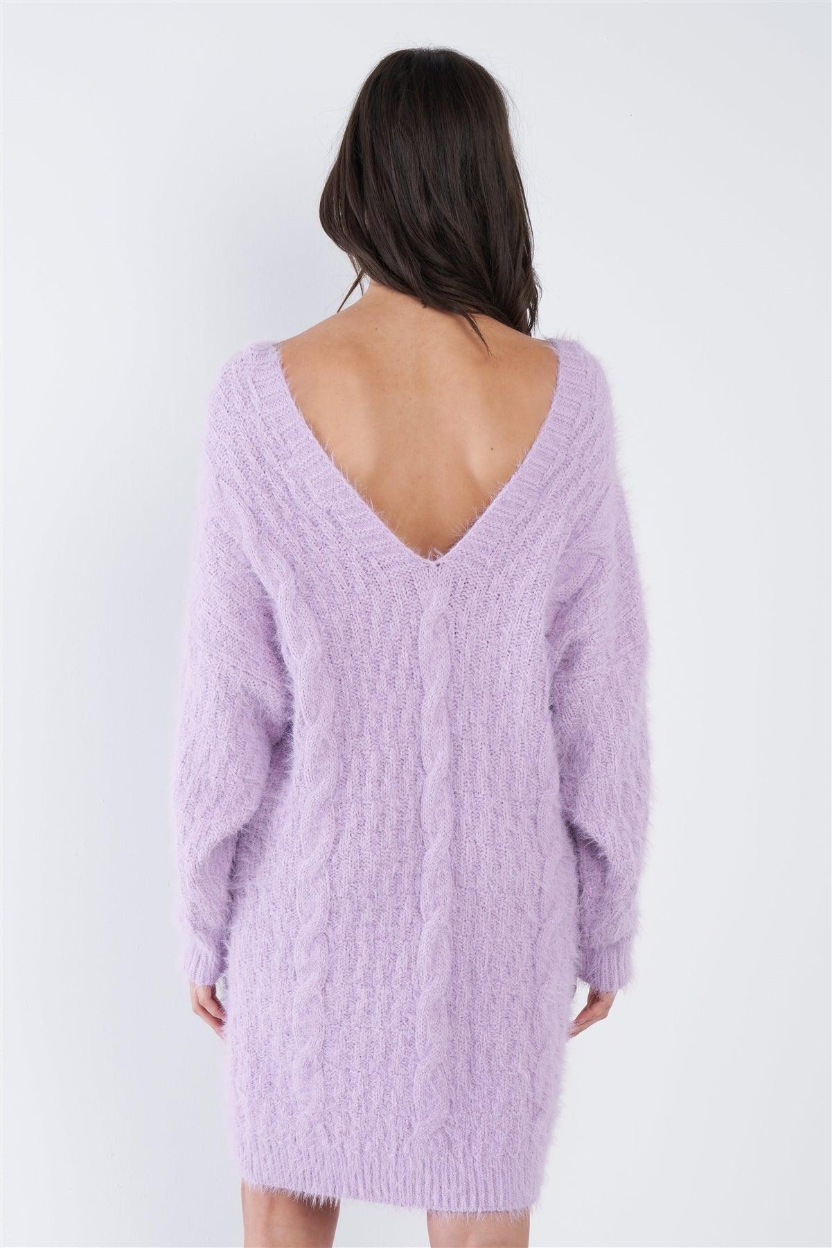 Purple Fuzzy Sweater Dress /3-2-1