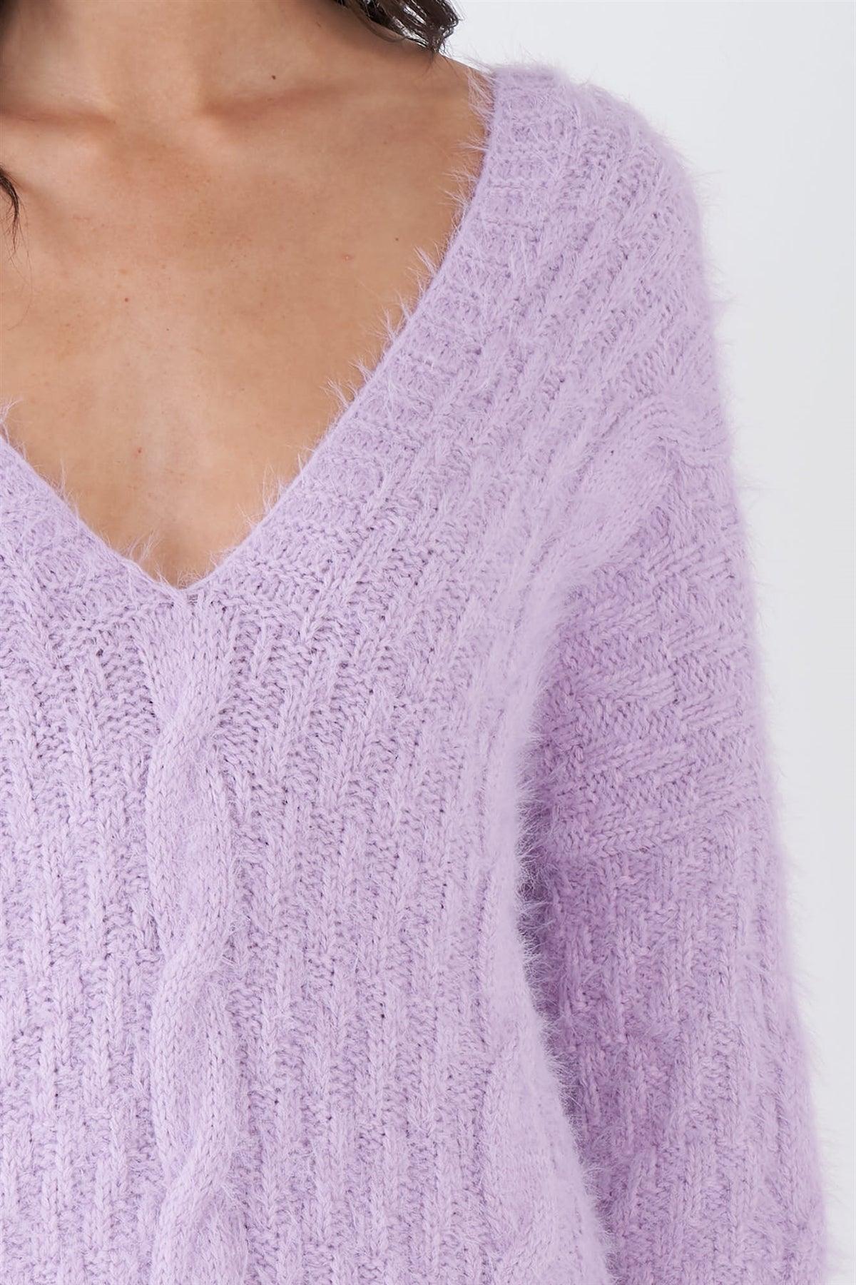Purple Fuzzy Sweater Dress /4-2-1
