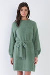 Sage Fuzzy Sweater Dress /3-2-1