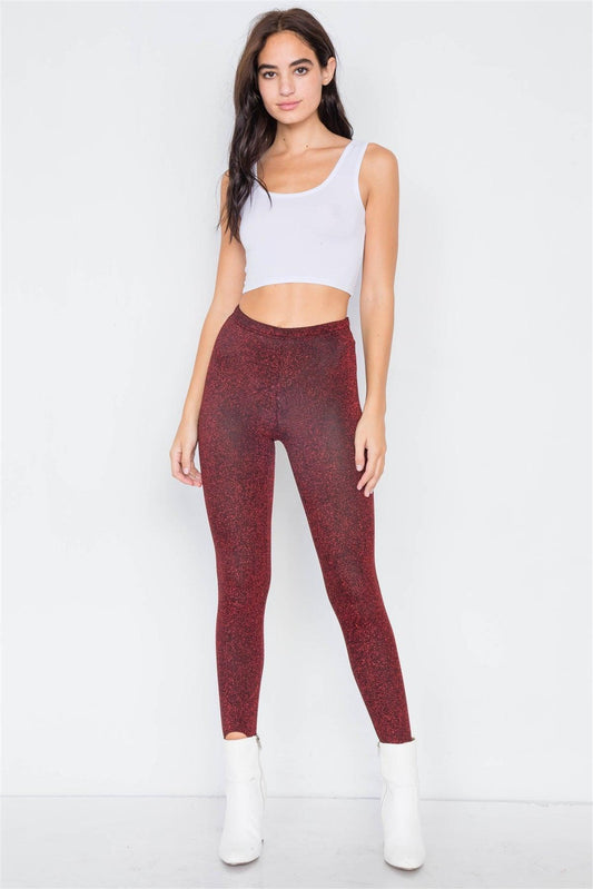 Red Glitter Stirrup Festive Leggings /2-2-2