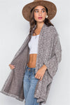 Redwood Heathered Open Front Soft Casual Cardigan /4-2